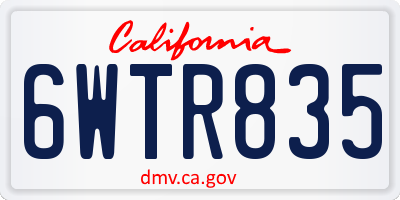 CA license plate 6WTR835
