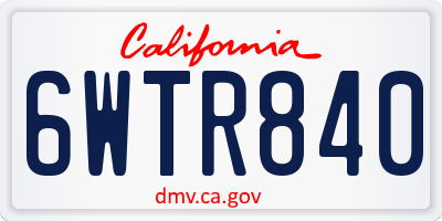 CA license plate 6WTR840