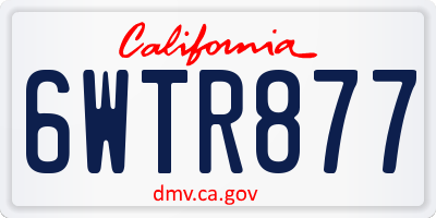 CA license plate 6WTR877