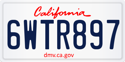 CA license plate 6WTR897
