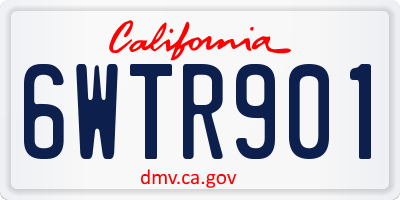CA license plate 6WTR901