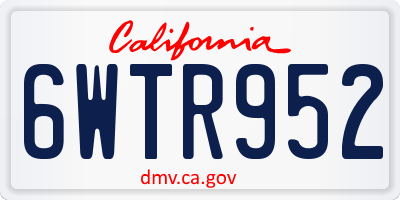 CA license plate 6WTR952