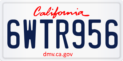 CA license plate 6WTR956