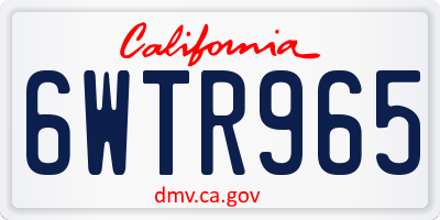 CA license plate 6WTR965