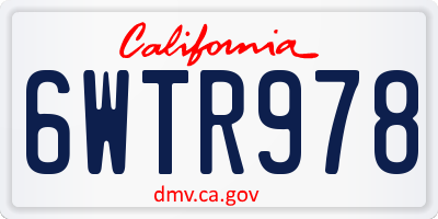 CA license plate 6WTR978