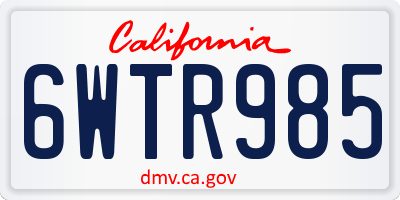 CA license plate 6WTR985