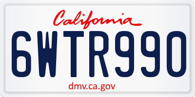 CA license plate 6WTR990