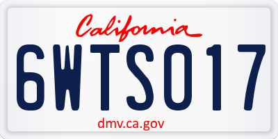 CA license plate 6WTS017