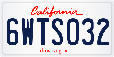 CA license plate 6WTS032