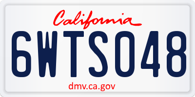 CA license plate 6WTS048