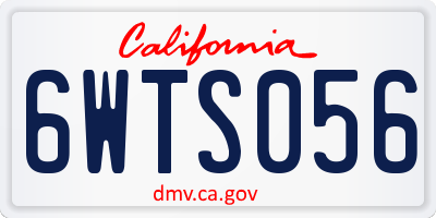 CA license plate 6WTS056