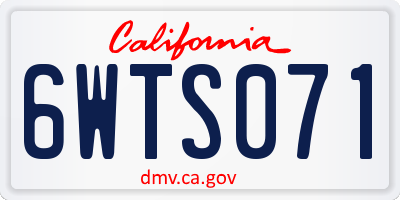CA license plate 6WTS071