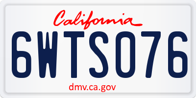 CA license plate 6WTS076