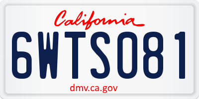 CA license plate 6WTS081