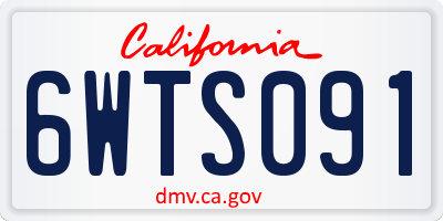 CA license plate 6WTS091