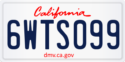 CA license plate 6WTS099