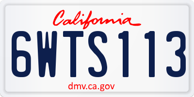 CA license plate 6WTS113