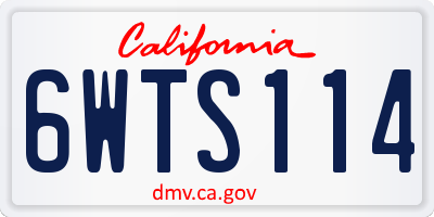 CA license plate 6WTS114