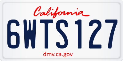 CA license plate 6WTS127