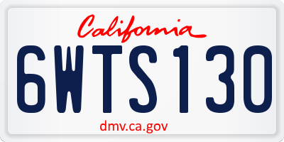 CA license plate 6WTS130