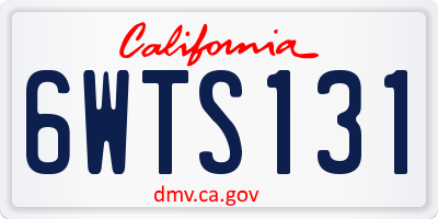 CA license plate 6WTS131