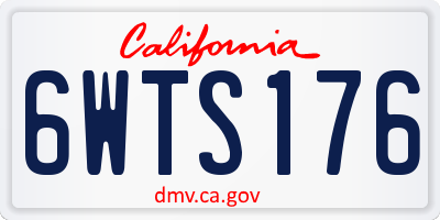 CA license plate 6WTS176