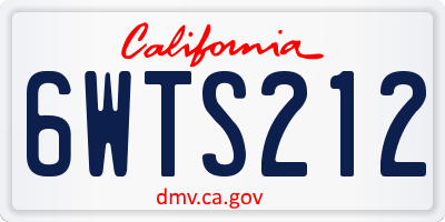 CA license plate 6WTS212