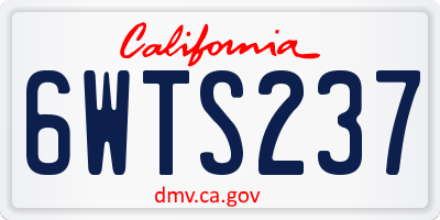 CA license plate 6WTS237
