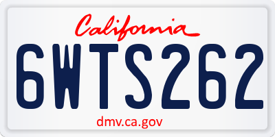 CA license plate 6WTS262