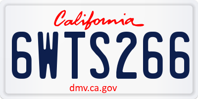 CA license plate 6WTS266