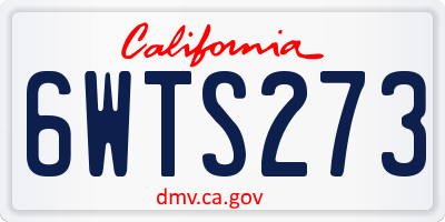 CA license plate 6WTS273