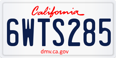 CA license plate 6WTS285