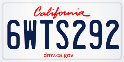 CA license plate 6WTS292