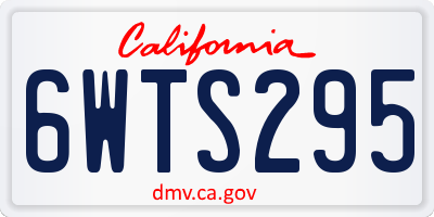 CA license plate 6WTS295