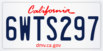 CA license plate 6WTS297