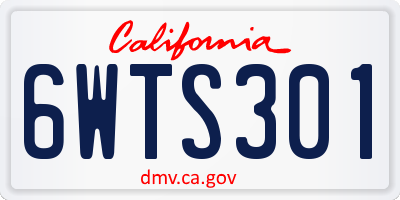 CA license plate 6WTS301