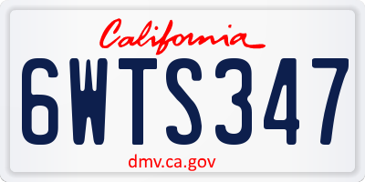 CA license plate 6WTS347