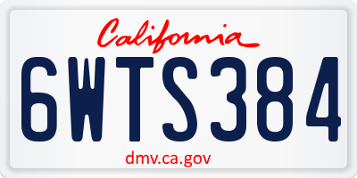 CA license plate 6WTS384
