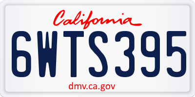 CA license plate 6WTS395