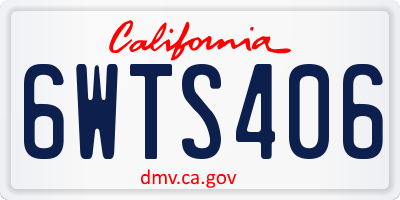 CA license plate 6WTS406