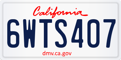 CA license plate 6WTS407