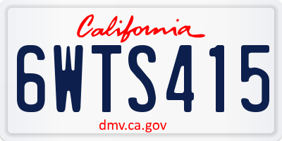 CA license plate 6WTS415