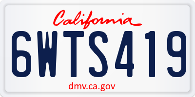 CA license plate 6WTS419
