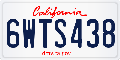 CA license plate 6WTS438