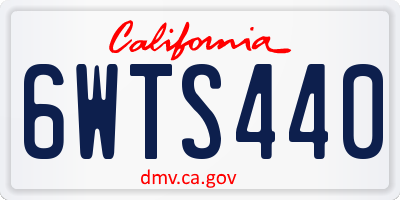 CA license plate 6WTS440