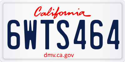CA license plate 6WTS464