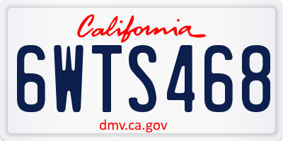 CA license plate 6WTS468