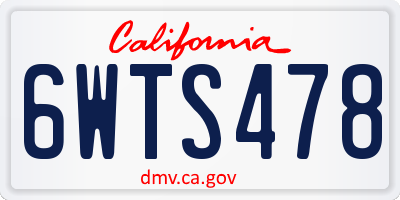 CA license plate 6WTS478