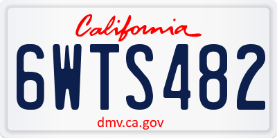 CA license plate 6WTS482