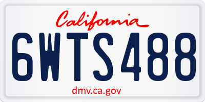 CA license plate 6WTS488